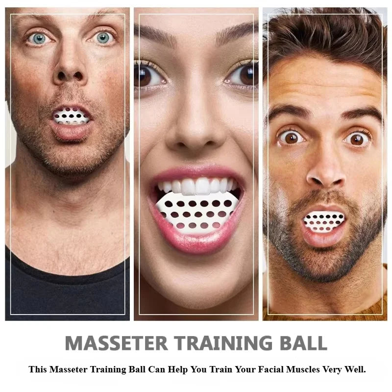 2Pcs Jaw Exerciser Fitness Jawline Muscle Training Double Chin Reducer Neck Face Slimming Mouth Silicone Chew