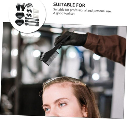 Professional Hair Dye Bowl Set 21Pcs Kit Gloves Ear Covers Hair Coloring Tools Comb Brush Easy Diy