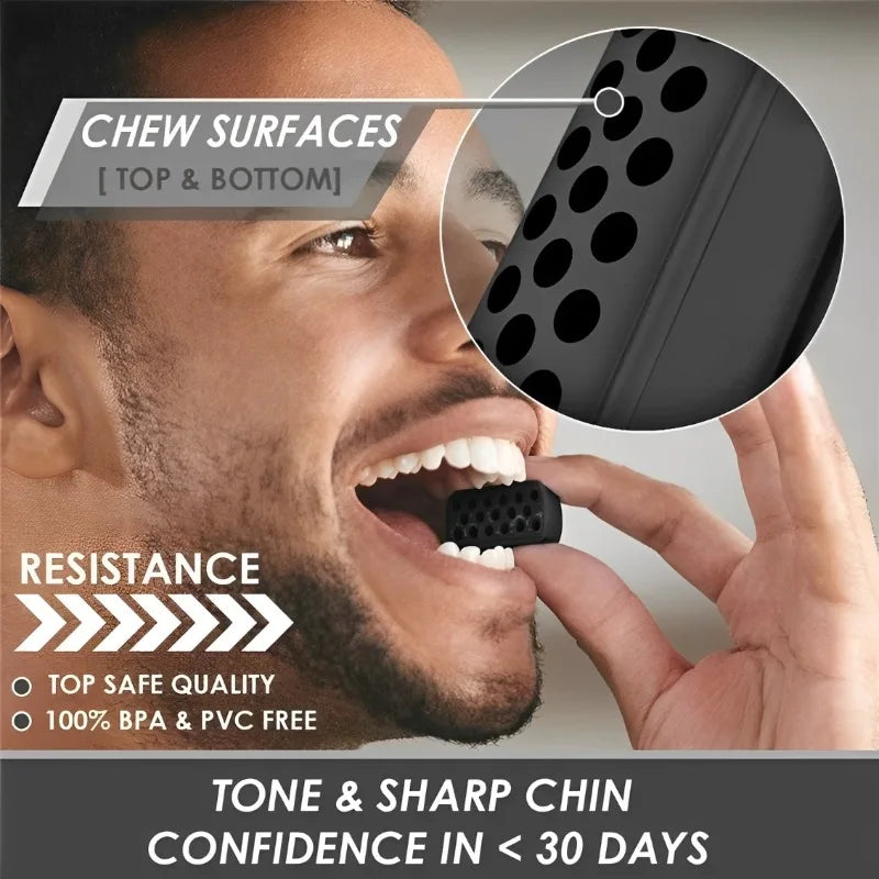 2Pcs Jaw Exerciser Fitness Jawline Muscle Training Double Chin Reducer Neck Face Slimming Mouth Silicone Chew